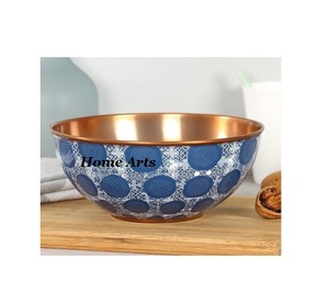Tazón para servir alimentos de cobre martillado Forma redonda Tazón de tamaño personalizado con la más alta calidad del fabricante en la India - Product Image 4