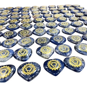 Juego de Piedras con Forma de Corazón de los Siete Chakras con Símbolo de los Siete Chakras Grabado, Kit de Cristales Curativos, Artículos de Feng Shui, Piedras Pulidas para la Palma de la Mano - Product Image 5