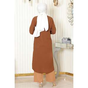 Conjunto de Traje Casual de 2 Piezas, 100% Algodón, Largo Midi, con Botones - Product Image 4