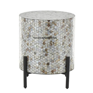 Mesa auxiliar redonda de lujo moderna, taburete lateral de Metal, diseño de mesa, sofá cama, dormitorio, muebles de sala de estar, lo último - Product Image 5