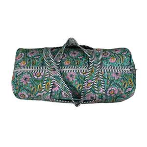 Sac de voyage léger en coton matelassé imprimé à la main de style bohème indien, sac de week-end de luxe, sac à bandoulière floral - Product Image 4