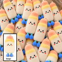 Maßgefertigter Plüsch-JellyCat-Stil Schlüsselanhänger Weiches Gefülltes Eis am Stiel Spielzeug Niedliches Smiley-Gesicht Plüsch-Anhänger Taschencharme Mini-Puppe Schlüsselring