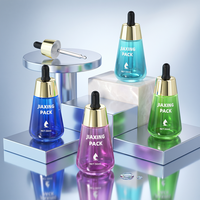 Conteneur de sérum cosmétique cylindrique vert mat sur mesure de 30 ml et 50 ml avec impression de logo personnalisée