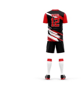 Conjuntos de camisetas de fútbol retro de sublimación completa 100% poliéster con pantalones cortos de fútbol y calcetines de agarre uniforme de fútbol - Product Image 2