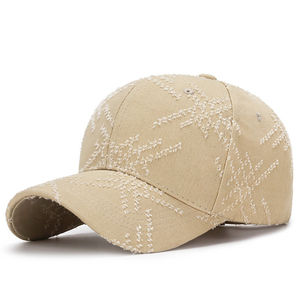 Casquette de baseball personnalisable en coton uni à 6 panneaux avec broderie 3D rayée et logo, style sportif vieilli, 2026 - Product Image 6
