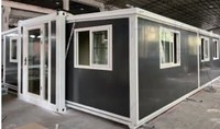 Villa moderne préfabriquée en panneaux sandwich, conteneur en acier, tubes carrés en acier galvanisé, 3 chambres, 2 salles de bain, garantie OEM 5 ans