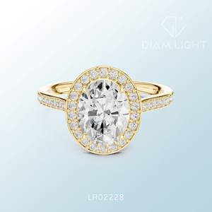 Modern oval <b>cluster</b> ring handcrafted with certified diamond elegant design for weddings engagement or personal statement jewelry - Product Image 1