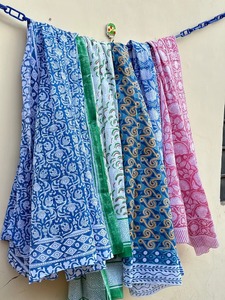 Indian Traditional Scarves Sarong <b>Women's</b> Clothing Pure Cotton Block Print Scarf Boho Stoles Gift For Her <b>Beach</b> <b>Cover</b> <b>Up</b> Shawls - Product Image 2