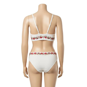 Ropa interior de mujer de punto fino bordado Nylon Spandex suave estiramiento transpirable Lencería sin costuras Panty uso diario ajuste cómodo - Product Image 5