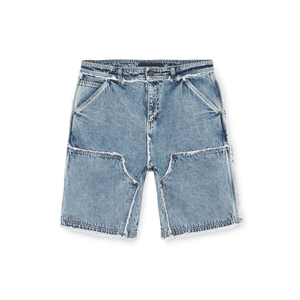 Graue Double Knee Herren Jeans shorts Stretch Slim Fit Rolled Erschwing licher Preis Gute Qualität Jeans Halbe Hose New Style Atmungsaktiv - Product Image 2