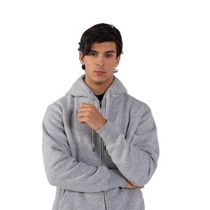 Sweat à capuche zippé pour homme en molleton de coton, fermeture éclair intégrale, sweat-shirt à capuche chaud, décontracté, streetwear d'hiver, haut pour un usage quotidien - Product Image 3