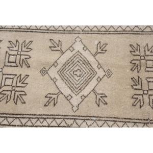 8.6x12.6 ft Rug, Turkish Vintage Rug, <b>Brown</b> Gray Striped <b>Wool</b> Rug - Product Image 5