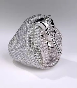 Anillos de diamantes de moissanita de diseño personalizado para hombre, joyería fina de Plata de Ley 925, estilo Hip Hop - Product Image 1