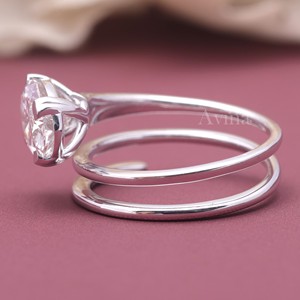 IGI Certified Lab Grown Oval Diamond Spiral <b>Wrap</b> Ring 18K Gold Modern Solitaire Engagement Ring - Product Image 3