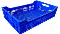 Caisses en plastique de qualité alimentaire bleu HDPE de haute qualité 600x400x260 taille personnalisée ISO 9001:2015 boîtes de stockage certifiées pour