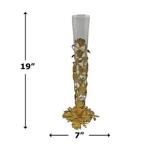 Vase à fleurs en fer artisanal haut de gamme, écologique, style luxueux, design artistique contemporain côtier, décoration de table pour la maison Zahid - Product Image 6