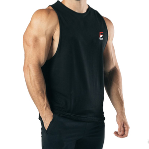 Camiseta sin mangas informal OEM para hombre, Camiseta de algodón con estampado personalizado para gimnasio, Camiseta de punto para entrenamiento, culturismo, camiseta de secado rápido antibolitas - Product Image 2