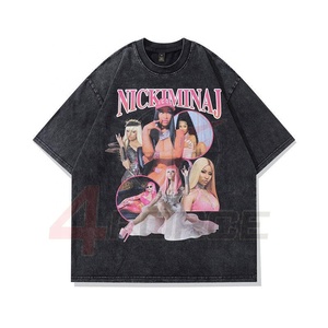 T-shirt d'entraînement de gym surdimensionné personnalisé et vintage pour hommes, grande taille, col en O, imprimé bouffant 3D, ourlet d'épaule tombé, tricoté - Product Image 1