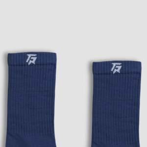 Chaussettes mi-hautes bleu nuage mat pour l'automne, broderie de logo personnalisée, compression, antibactériennes, impression par sublimation - Product Image 4