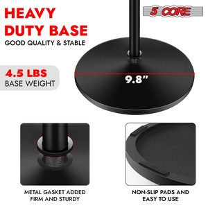 5 Core Mic <b>Stand</b> Round Base Height Adjustable Universal <b>Microphone</b> Mount <b>Stands</b> - Product Image 3