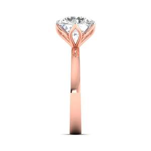 Anillo Solitario con Diamante Redondo Corte Portugués de 3.00 Ct, Color F, Claridad VS, Diamante Cultivado en Laboratorio en Oro de 14K, Regalo de Aniversario de Bodas - Product Image 5