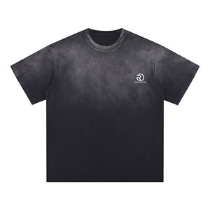 Nueva Camiseta holgada de algodón 100% de peso pesado a la moda, camiseta de gran tamaño con logotipo de impresión personalizado para hombre 250 GSM Distress - Product Image 1