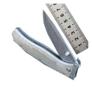 Mini cuchillo portátil para exteriores, cuchillo plegable de autodefensa de acero inoxidable, cuchillo plegable con mango de madera para supervivencia al aire libre - Product Image 6