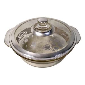 Plat Casserole en Verre Trempé Gris Clair Floral Peint à la Main Dernier Réchauffeur d'Aliments avec Logo Personnalisable - Product Image 5