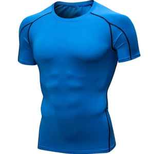 Camiseta de gimnasio con estampado personalizado para hombre, camiseta de compresión en blanco deportiva de secado rápido, camisetas de entrenamiento de culturismo muscular, camiseta de compresión para hombre - Product Image 6