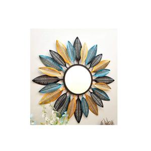 High Quality <b>Gold</b>-Colored Metal Wire <b>Wall</b> <b>Mirror</b> Unique Design for Home Decor and Bathroom Space Price - Product Image 6