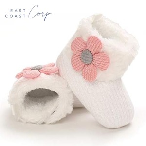 Botines de lana para bebé, pantuflas cálidas para recién nacido, botas de invierno acogedoras, calcetín, zapatos, botín de cuna infantil con parte inferior antideslizante - Product Image 2