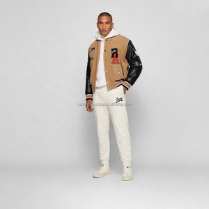 Streetwear Varsity Jacket Unisex Warm <b>Quilted</b> Lining <b>Wool</b> Fabric Leather Sleeves Casual Fashion Outer Jacket - Product Image 6