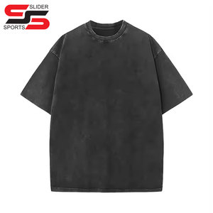 Ropa de hombre Camiseta de gran tamaño Camiseta de lavado ácido en blanco de algodón de peso pesado Camiseta Vintage gráfica personalizada - Product Image 2