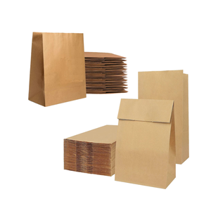 ถุงกระดาษคราฟท์สีน้ำตาลไม่มีหูจับใช้สำหรับจัดเก็บกาแฟดีไซน์ด้านล่างสี่เหลี่ยมออกแบบโลโก้ได้ตามต้องการ - Product Image 1