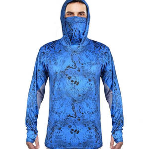 Sweat à capuche de pêche à manches longues pour homme, respirant, en spandex/polyester, UPF 50, pour usage en extérieur - Product Image 2