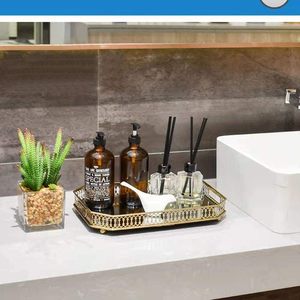 Élégant rangement pour salle de bain et vanité plateaux de rangement décoratifs en miroir pour les options de cadeaux de mariage disponibles au meilleur prix - Product Image 3