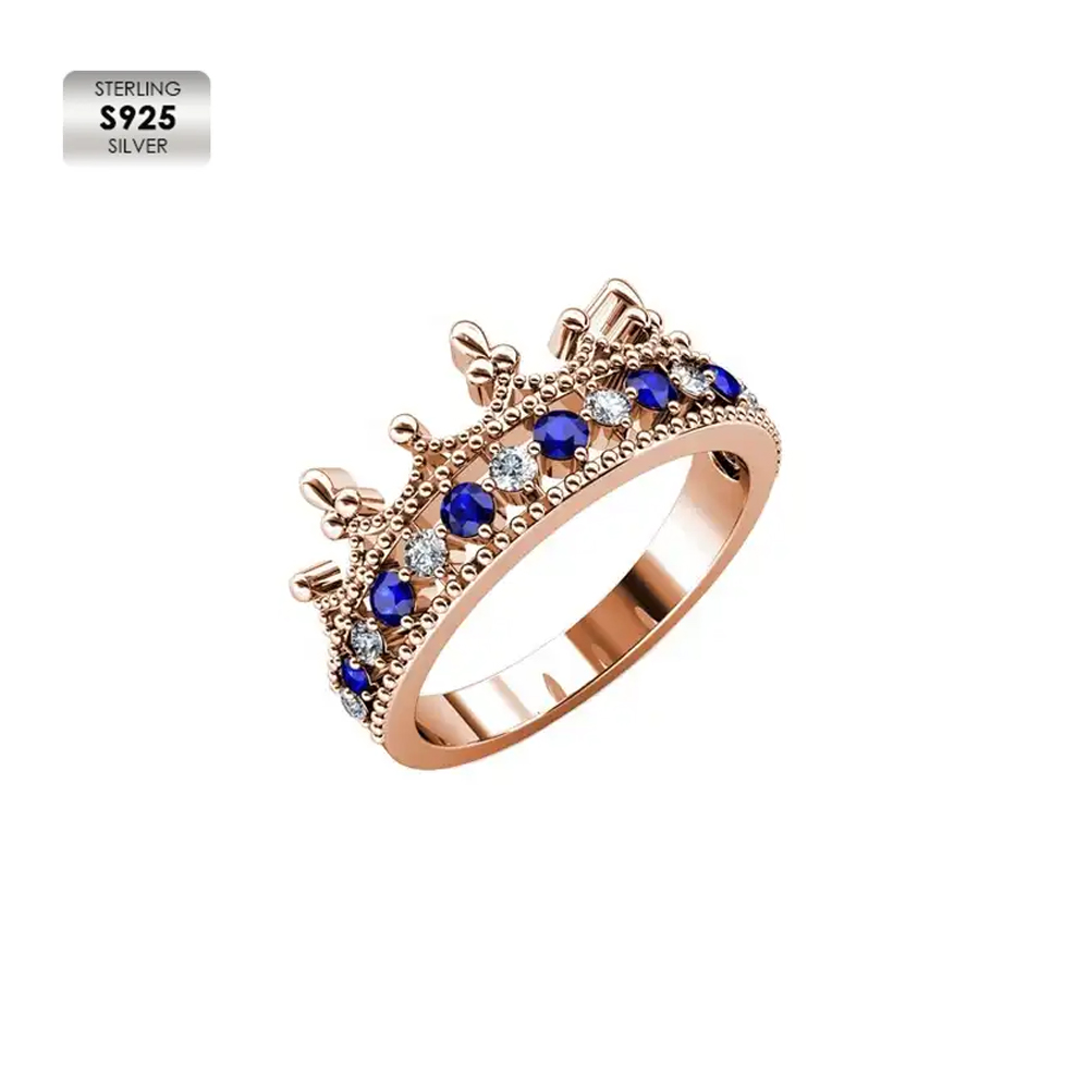 925 Sterling Silver with 18K Rose gold plated ring