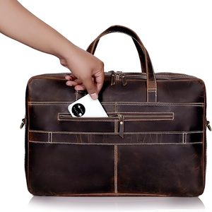 Maletín de cuero italiano de grano completo para hombres Top Choice Gifts Handcrafted Laptop Bag con múltiples compartimentos - Product Image 6
