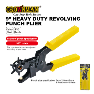 Crownman giữ công cụ 9 "<span class=keywords><strong>Pro</strong></span> ROTARY Punch đa dụng cụ cầm tay kim loại da Punch Kìm cho vòng phẳng hình bầu dục lỗ đấm - Product Image 2
