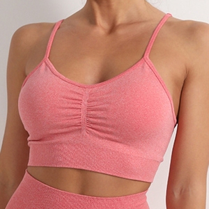 สปอร์ตบราและกางเกงเลกกิ้งแบบไร้ตะเข็บสำหรับผู้หญิง,ชุดโยคะไร้ตะเข็บติดเลกกิ้งแบบสั้นใส่เล่นฟิตเนสได้ตามต้องการ - Product Image 2