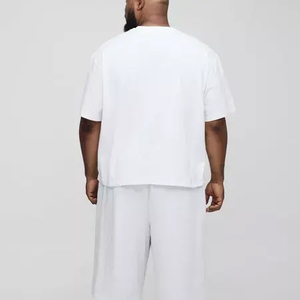 280g peso pesado en blanco liso 100% algodón camiseta Anti encogido de gran tamaño de lujo de gran tamaño de talla grande camiseta para hombres - Product Image 4