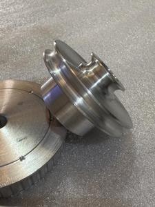 ROPE <b>PULLEY</b> DUAL ALUMINIUM HTD AT10 AT20 HTD TIMING <b>PULLEY</b> 25MM BELT WIDTH SHAFT LOCK KEYLESS STEEL MATERIAL FLANGE FITTED - Product Image 3