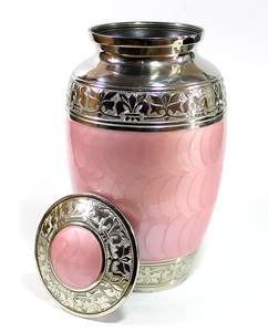Urnes de crémation en laiton Antique et Port de pot de conteneur (pleine taille rose et doré) fabriquées en inde par Adiba Home Decor - Product Image 1
