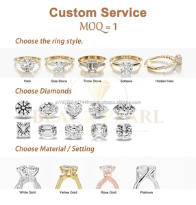 Graceful Designed 1CT CVD Lab Grown Moissanite Wedding Engagement Rings <b>Solid</b> <b>Silver</b> Classic Style Parties - Product Image 3