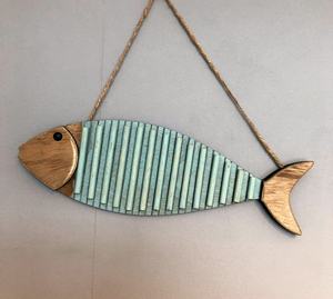 Décoration artisanale poisson en bois au meilleur prix - Product Image 1