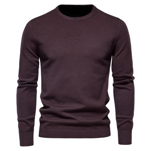 Pull ras du cou uni parfait pour les tricots d'automne classiques, style tendance minimaliste de base, pull de qualité supérieure à bas prix - Product Image 2