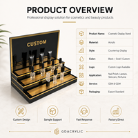Support de présentation cosmétique en acrylique multi-niveaux personnalisé pour comptoir, présentoir de maquillage, soins de la peau, parfums, avec logo