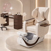 Fauteuil de pédicure électrique inclinable de luxe, fauteuil de massage des pieds à eau chaude et froide réglable pour salon de manucure