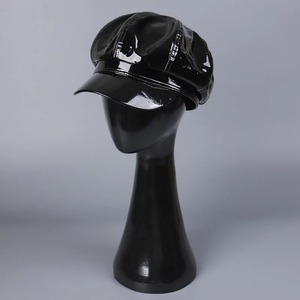 Sombrero de vendedor de periódicos de piel sintética sólida para mujer, boina plana, gorra de taxista, accesorio de moda de invierno para trajes informales - Product Image 3