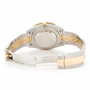 Montre de luxe Hip Hop bicolore or jaune avec diamants Moissanite et couronne à taille brillante ronde – Idée cadeau - Product Image 4